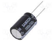 Capacitor: electrolytic; THT; 1mF; 50VDC; Ø16x25mm; Pitch: 7.5mm SAMXON