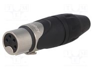 Connector: XLR; plug; female; PIN: 4; straight; for cable; soldering AMPHENOL