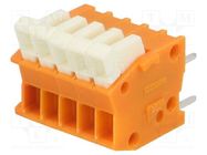 PCB terminal block; straight; 2.54mm; ways: 5; on PCBs; terminal 