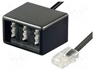 Transition: splitter; RJ11 plug,TAE F socket,TAE N socket x2 GOOBAY