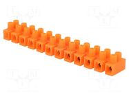 Terminal block; screw terminal; 6mm2; 400V; 41A; ways: 12; orange PAWBOL