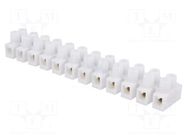 Terminal block; screw terminal; 4mm2; 400V; 32A; ways: 12; white PAWBOL