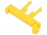 Mounting clamp; for DIN rail mounting,snap fastener; yellow POKÓJ