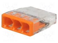 Quick splice; 2273; 24A; 450V; spring clamp; orange; L: 16.5mm WAGO