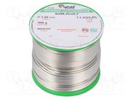 Soldering wire; tin; Sn99Ag0,3Cu0,7; 1.5mm; 500g; lead free; reel CYNEL