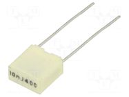 Capacitor: polyester; 10nF; 200VAC; 400VDC; 5mm; ±5%; 7.2x3.5x7.5mm KEMET