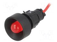 Indicator: LED; recessed; red; 230VDC; 230VAC; Ø13mm; IP40; cables POLAM-ELTA
