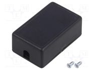 Enclosure: for power supplies; X: 28mm; Y: 45mm; Z: 18mm; ABS; black MASZCZYK