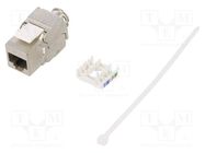 Socket; RJ45; PIN: 8; Cat: 6a; shielded,Keystone; Layout: 8p8c; IDC LOGILINK