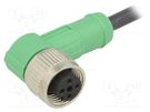 Connection lead; M12; PIN: 4; angled; 3m; plug; 250VAC; 4A; -25÷90°C PHOENIX CONTACT