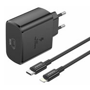 Foneng EU62 USB-C 45W power charger + USB-C to lightning cable (black), Foneng