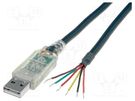 Module: cable integrated; USB; lead; 1.8÷5.25V; USB A FTDI