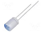 Capacitor: polymer; low ESR; 220uF; 6.3VDC; ESR: 20mΩ; THT; ±20% KEMET