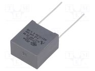 Capacitor: polypropylene; X1; R47 X1; 100nF; 18x11x19mm; THT; ±10% KEMET