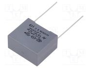 Capacitor: polypropylene; X2; R46 125C; 1uF; 26.5x13x22mm; THT KEMET