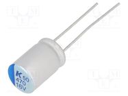 Capacitor: polymer; low ESR; 470uF; 16VDC; ESR: 13mΩ; THT; ±20%; A750 KEMET