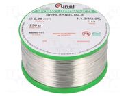 Tin; lead free; Sn96,5Ag3Cu0,5; 250um; 250g; reel; 217÷220°C; 3% CYNEL