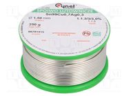 Tin; lead free; Sn99Ag0,3Cu0,7; 1.5mm; 250g; reel; 216÷227°C; 3% CYNEL