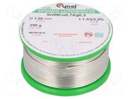 Tin; lead free; Sn99Ag0,3Cu0,7; 1.5mm; 250g; reel; 216÷227°C; 3% CYNEL
