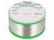 Soldering wire; tin; Sn99Ag0,3Cu0,7; 250um; 250g; lead free; reel CYNEL
