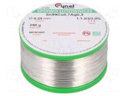 Tin; lead free; Sn99Ag0,3Cu0,7; 250um; 250g; reel; 216÷227°C; 3% CYNEL