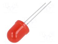 LED; red; 10mm; 30÷45mcd; 180°; Front: convex; 1.8÷2.6VDC OPTOSUPPLY