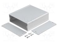 Enclosure: with panel; TUF; X: 94mm; Y: 100mm; Z: 32mm; aluminium 