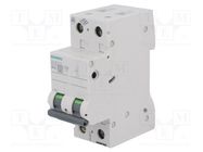 Circuit breaker; 400VAC; Inom: 10A; Poles: 2; Charact: B; 6kA; IP20 SIEMENS