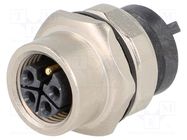 Connector: M12; socket; PIN: 5; female; L code-Power; THT; IP65,IP67 HARTING