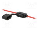 Fuse holder; 19mm; 30A; on cable; Leads: lead x2; ways: 1; -40÷125°C MTA