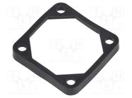 Mounting gasket; Ømount.hole: 4.5mm; black; Shore hardness: 40 