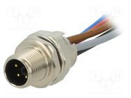 Socket; M12; PIN: 5; male; L code-Power; Type: with leads; IP65,IP67 HARTING