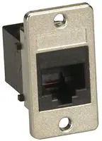 MODULAR COUPLER, PANEL MOUNT, RJ45, BLACK