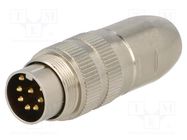 Connector: M16; plug; male; soldering; for cable; PIN: 8; 5A; 60V LUMBERG