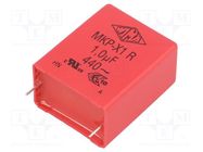 Capacitor: polypropylene; X1; 1uF; 31.5x39.5x20mm; THT; ±10% WIMA