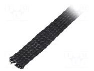 Braid; ØBraid : 8÷20nom.12mm; polyester; black; -50÷150°C HELLERMANNTYTON