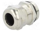 Cable gland; PG13,5; IP68; brass; Body plating: nickel HUMMEL