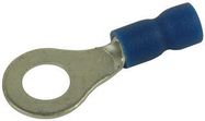 TERMINAL, RING TONGUE, 1/4IN, CRIMP BLUE