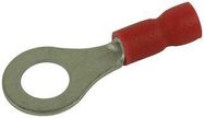 TERMINAL, RING TONGUE, 1/4IN, CRIMP, RED