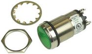 PANEL MOUNT INDICATOR, LED, 25.4MM, GREEN, 125V