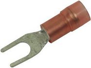 TERMINAL, SPADE/FORK, #6, CRIMP, RED