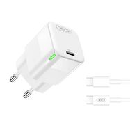 Wall charger XO CE06, 30W, USB-C, with cable UBS-C, XO