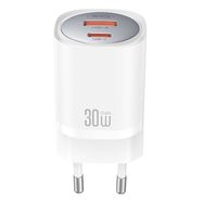 Wall charger XO CE21, 30W, GaN, 1x USB-C, 1x USB-A, XO