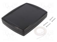 Enclosure: multipurpose; X: 144mm; Y: 184mm; Z: 38mm; ABS; black; IP65 KRADEX