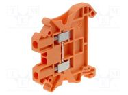 Splice terminal: rail; 0.14÷4mm2; ways: 1; terminals: 2; orange 