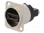 Coupler; HDMI socket,both sides; FT; shielded; 19x24mm; metal CLIFF