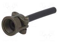 Cable hood and fastener; olive; size 10SL,size 12S; zinc alloy AMPHENOL