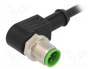 Connection lead; M12; PIN: 4; angled; 5m; plug; 250VAC; 4A; 7000; PVC MURR ELEKTRONIK