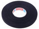 Tape: textile; W: 9mm; L: 25m; Thk: 250um; Automotive; rubber; black TESA