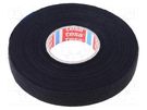 Tape: textile; W: 15mm; L: 25m; Thk: 250um; Automotive; rubber; black TESA